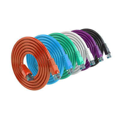 파란색 벗은 구리 와이어 RJ45에서 RJ45 24AWG 25ft Cat6 이더넷 패치 케이블
