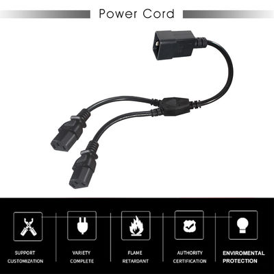 C20 to 듀얼 C13 전원 분배기 케이블 6피트 250V 블랙 PVC