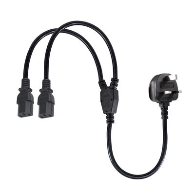 BSI 승인 Y 지점 연장 케이블 영국 3Pin IEC C13 여성 소켓 공급 케이블
