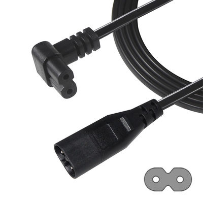 C8 수컷 - C7 암컷 0.8m 전원 코드 18AWG PVC ROHS 인증