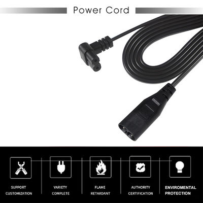 C8 수컷 - C7 암컷 0.8m 전원 코드 18AWG PVC ROHS 인증