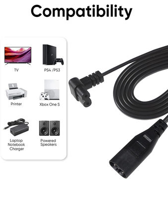 C8 남성에서 여성 짧은 0.6M 공급 전력 케이블 케이블 그림 8 C7 2 핀 코어 Ac Nispt 18Awg 플러그