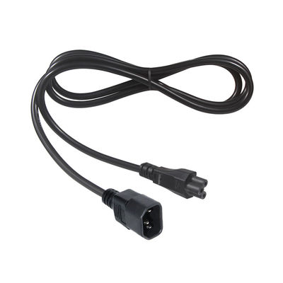 검은색 C5에서 C14 커넥터 와이어 전자 PC 컴퓨터 전원 0.75Mm Iec 플러그 케이블