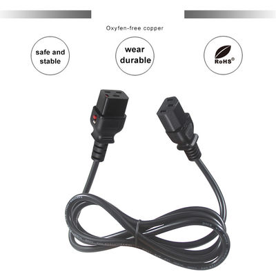 KUNCAN 14Awg 16A 연장 전력 전구 유럽 잠금 C19에서 C13 커넥터 Iec 60320 320 플러그