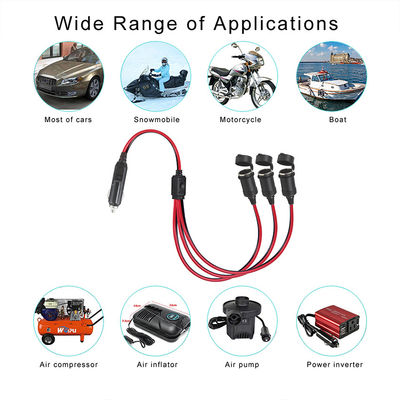 1 남자에서 3 여자 자동차 담배 연장 코드 피지 15A 16AWG 전원 유선 OEM ODM