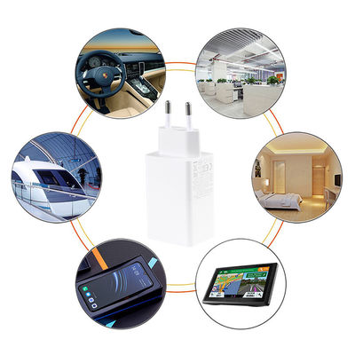 유럽 GaN 테크 3포트 65W USB C USB-A QC3.0 노트북용 충전기 흰색