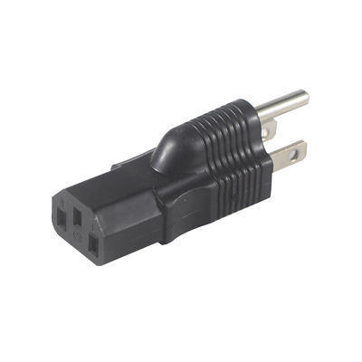 NEMA 5-15P to IEC320 C13 플러그 어댑터 블랙
