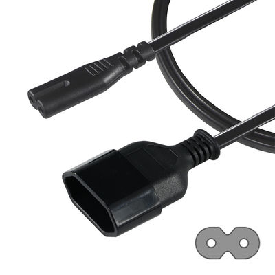 2FT VDE EU 2Pin 여성 소켓 IEC 60320 C7 여성 연장 케이블