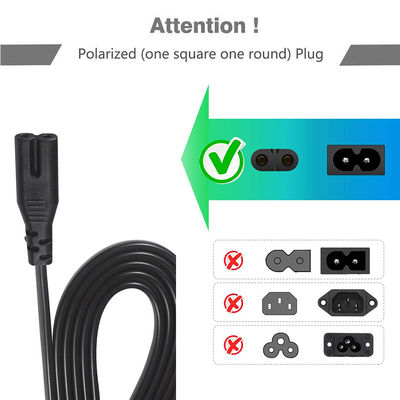 2FT VDE EU 2Pin 여성 소켓 IEC 60320 C7 여성 연장 케이블