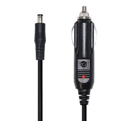 검은 연장 케이블 담배 라이터 플러그 남성 5521Mm 5525Mm DC 12 볼트 전원 케이블 자동차