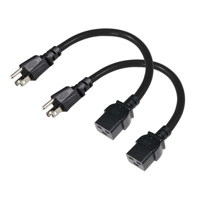 3 핀 Sjt 케이블 Sjtw Iec 320 C19로 Nema 5-15p 3핀 잠금 Ac 확장 5Ft 6Ft