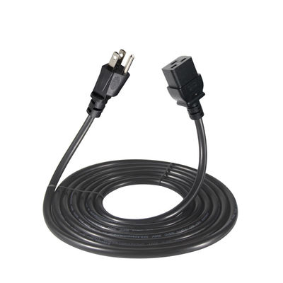 NEMA 5-15P to C19 전원 코드 6피트 125V PVC 자켓