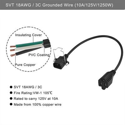 16Awg Nema 515R ~ Iec320 Iec C14 미국 플러그 PVC 미국 표준 전력 전선