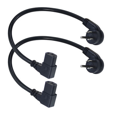 NEMA 5-15P 3Pin 플러그 IEC 전원 케이블과 C13 직각 케일 플러그 45도 굽기