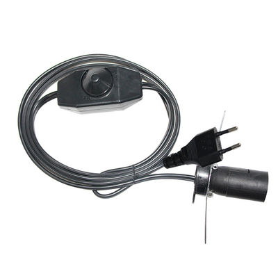 검은색 0.75mm CEE7/16 플러그 Eu 확장 전원 케이블 E27 E 27 디머 스위치와 함께 힌딩 라이트 소켓