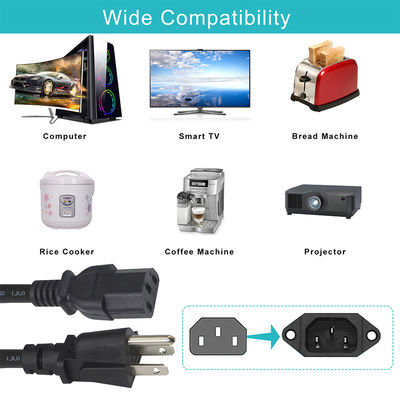 16AWG IEC320 3Pin에서 C13 NEMA USA 유니버설 AC 전원 케이블