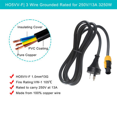파워콘 True1 AU 3Pin 플러그 nac3fca SAA 확장 케이블 1.5MM 중량 케이블