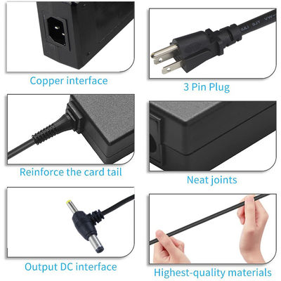 55X21mm 24V 2A 스위칭 어댑터 듀얼 앵글 DC 플러그 전원 공급 데스크톱 스타일