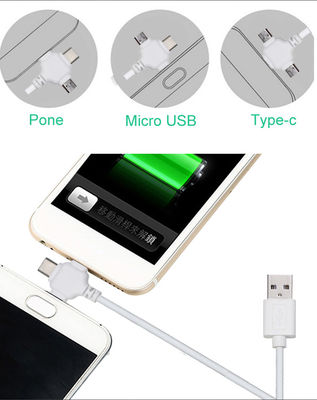 CE 인증 3-in-1 USB 충전 케이블, 고속 충전 15W