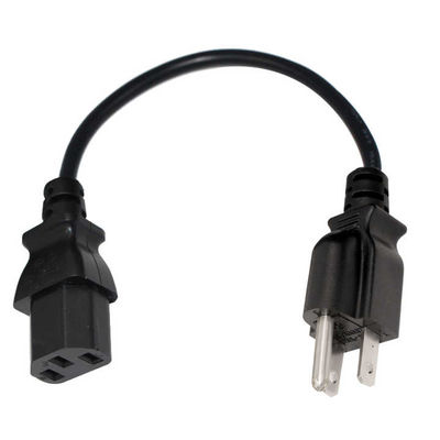 NEMA 5-15P에서 IEC C13 전원 케이블 10A 125V UL 인증