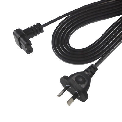 AU 2P IEC60320 C7 전원 케이블 SAA 인증 250V 7.5A 평면 케이블 PVC 재킷 노트북 / 가정용 가전용 순수 구리