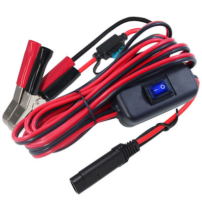 Sae 충전 전선 연장 케이블 12v 전원 끄는 스위치 14awg 알리거터 클립으로 2pin 빠른 배터리 배터리 클램프