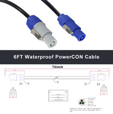 15A 250V 난연성 PowerCON 호환 산업용 전원 공급 장치