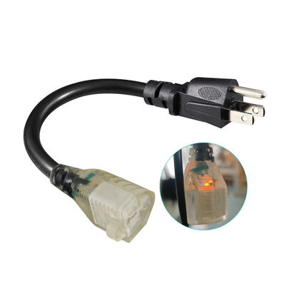 NEMA 5-15P to 5-15R 18AWG 전원 코드 블랙 1.8M SVT SJT
