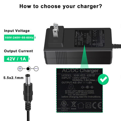 100-240V AC에서 DC 12V/24V 전기 스쿠터 / E-바이크 / 모빌리티 장치에 대한 과부하 보호 기능을 갖춘 빠른 충전 스쿠터 어댑터