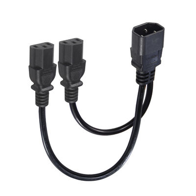 16AWG 중량 C14 ~ 2xC13 서버 / 산업 장비용 전원 케이블 300V 10A ROHS 인증 3 톱 플러그