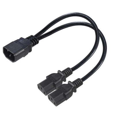 16AWG 중량 C14 ~ 2xC13 서버 / 산업 장비용 전원 케이블 300V 10A ROHS 인증 3 톱 플러그