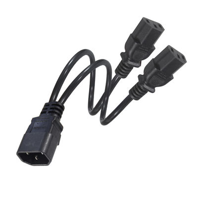 16AWG 중량 C14 ~ 2xC13 서버 / 산업 장비용 전원 케이블 300V 10A ROHS 인증 3 톱 플러그