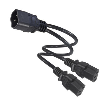 16AWG 중량 C14 ~ 2xC13 서버 / 산업 장비용 전원 케이블 300V 10A ROHS 인증 3 톱 플러그