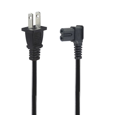 안전 내구성 우측 각 US 2 핀에서 C7 전원 케이블 125V 10A 1.5M의 가정 / 사무 전자 장치