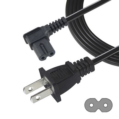 안전 내구성 우측 각 US 2 핀에서 C7 전원 케이블 125V 10A 1.5M의 가정 / 사무 전자 장치