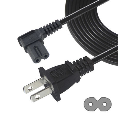 안전 내구성 우측 각 US 2 핀에서 C7 전원 케이블 125V 10A 1.5M의 가정 / 사무 전자 장치