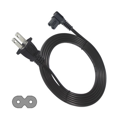 안전 내구성 우측 각 US 2 핀에서 C7 전원 케이블 125V 10A 1.5M의 가정 / 사무 전자 장치