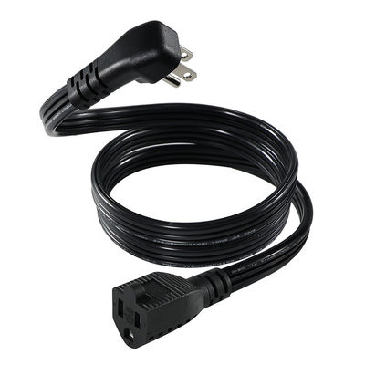 14 AWG SPT-3 평면 유선 전원 케이블 NEMA 5-15P ~ 5-15R 직선 블레이드 플러그 15A 125V 산업 / 가정용 유연 케이블