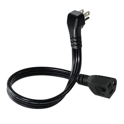 14 AWG SPT-3 평면 유선 전원 케이블 NEMA 5-15P ~ 5-15R 직선 블레이드 플러그 15A 125V 산업 / 가정용 유연 케이블