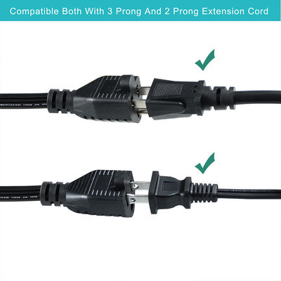 14 AWG SPT-3 평면 유선 전원 케이블 NEMA 5-15P ~ 5-15R 직선 블레이드 플러그 15A 125V 산업 / 가정용 유연 케이블