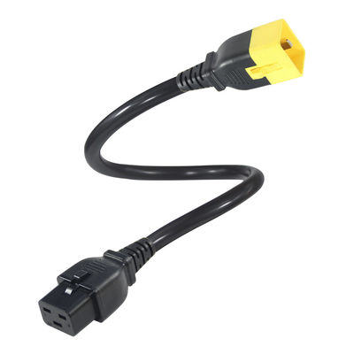 16AWG 와이어와 함께 서버 래크/외장 기계에 대한 C19-C20 확장 전력 케이블 16A 250V 잠금