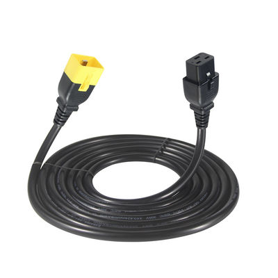 16AWG 와이어와 함께 서버 래크/외장 기계에 대한 C19-C20 확장 전력 케이블 16A 250V 잠금