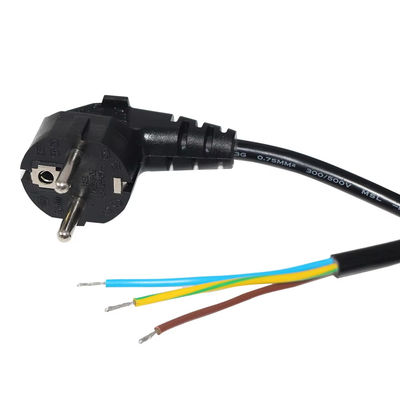 EU 플러그 오픈 와이어 끝 전원 케이블 10A 250V 맨 구리