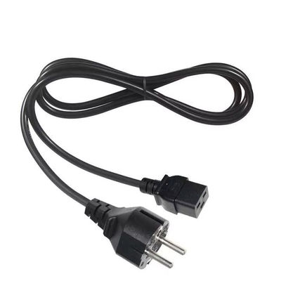 1.2M 중부용 EU ~ C19 전원 케이블 서버 / 데이터 센터 사용용 산업용 10A 250V CE RoHS 인증