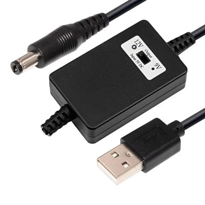 USB A 마일에서 DC5.5 * 2.1mm 전압 스텝 업 케이블 5V에서 9V/12V 변환기 과부하 보호 장치에 대한 전원 공급 장치