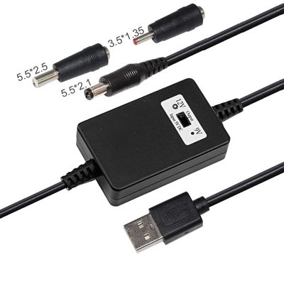 USB A 마일에서 DC5.5 * 2.1mm 전압 스텝 업 케이블 5V에서 9V/12V 변환기 과부하 보호 장치에 대한 전원 공급 장치