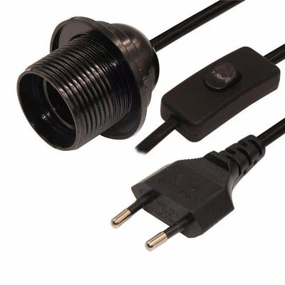 EU 플러그 E26 전구 장착 케이블과 303 스위치 테이블 램프 천장 조명 장치 250V 4A