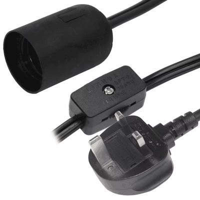 영국 플러그에 E27 소켓 어댑터와 켜기 / 끄기 스위치 10A 250V