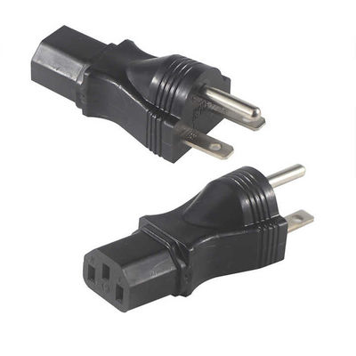 산업용 등급 NEMA 5-15P에서 IEC 320 C13 서버 랙/데이터 센터용 전원 어댑터 플러그 125V 15A 고전류 및 방화구 (UL 표준을 준수)