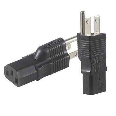 산업용 등급 NEMA 5-15P에서 IEC 320 C13 서버 랙/데이터 센터용 전원 어댑터 플러그 125V 15A 고전류 및 방화구 (UL 표준을 준수)